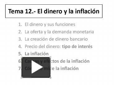 Ppt Tema El Dinero Y La Inflaci Powerpoint Presentation Free