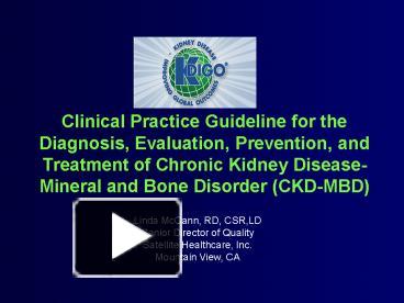 PPT – Clinical Practice Guideline For The Diagnosis, Evaluation ...