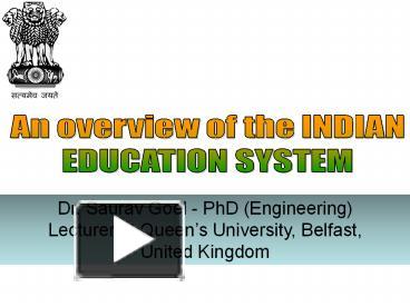 PPT – EDUCATION SYSTEM OF INDIA PowerPoint Presentation | Free To ...