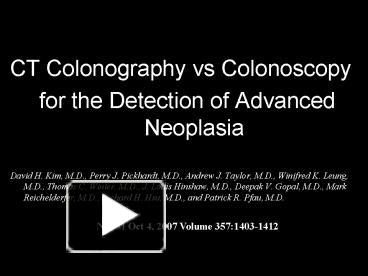 ct ppt colonoscopy colonography vs