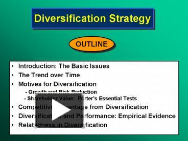 PPT – Diversification Strategy PowerPoint Presentation | Free To ...