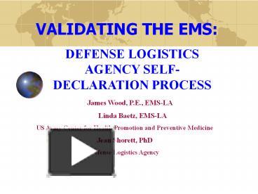 PPT DEFENSE LOGISTICS AGENCY SELF DECLARATION PROCESS PowerPoint