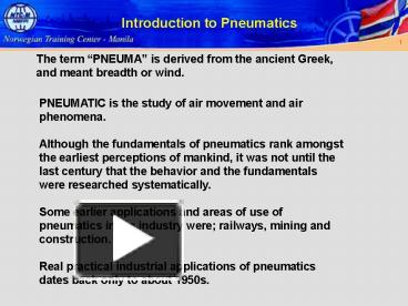 PPT – Introduction To Pneumatics PowerPoint Presentation | Free To View ...