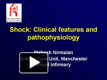 PPT – Shock: Clinical Features And Pathophysiology PowerPoint ...