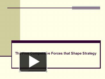 PPT – The Five Competitive Forces That Shape Strategy PowerPoint ...