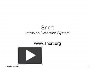 PPT – Snort Intrusion Detection System PowerPoint Presentation | Free ...