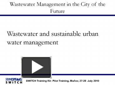 Ppt – Urban Water Management Powerpoint Presentation 