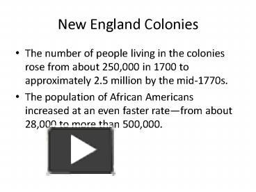 PPT – New England Colonies PowerPoint Presentation | Free To Download ...