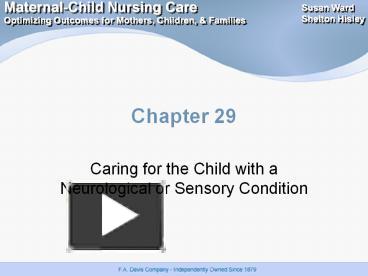 PPT – Caring For The Child With A Neurological Or Sensory Condition ...