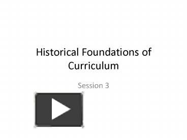 curriculum historical ppt