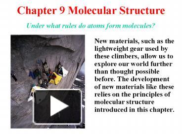 PPT – Chapter 9 Molecular Structure PowerPoint Presentation | Free To ...