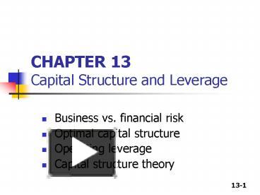 PPT – CHAPTER 13 Capital Structure And Leverage PowerPoint Presentation ...