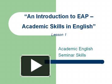 PPT – Academic English PowerPoint Presentation | Free To Download - Id ...