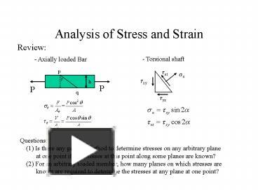 Ppt Analysis Of Stress And Strain Powerpoint Presentation Free To