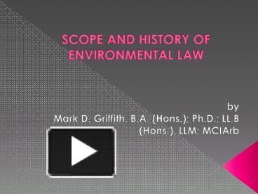 PPT – SCOPE AND HISTORY OF ENVIRONMENTAL LAW PowerPoint Presentation ...