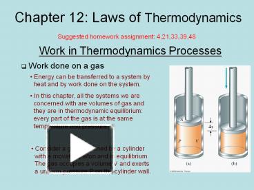 PPT – Chapter 12: Laws Of Thermodynamics PowerPoint Presentation | Free ...