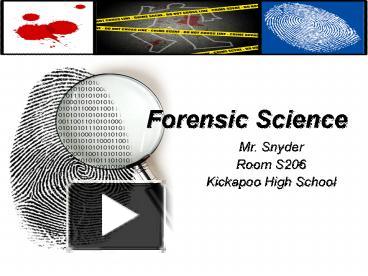 PPT – Forensic Science PowerPoint Presentation | Free To Download - Id ...