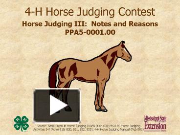 PPT – 4-H Horse Judging Contest PowerPoint presentation | free to view