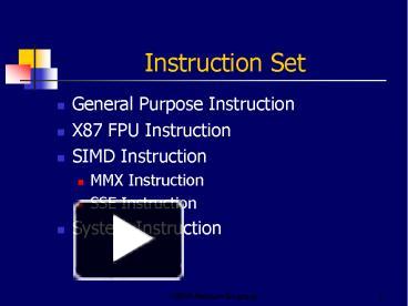 PPT – Instruction Set PowerPoint Presentation | Free To Download - Id ...