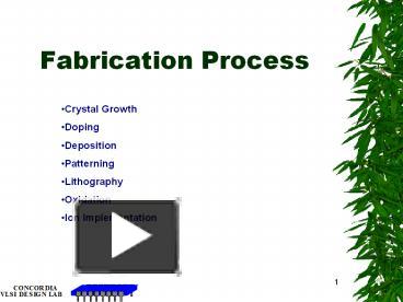 PPT – Fabrication Process PowerPoint Presentation | Free To Download ...