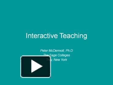 PPT – Interactive Teaching PowerPoint Presentation | Free To View - Id ...