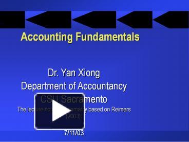 PPT – Accounting Fundamentals PowerPoint Presentation | Free To ...