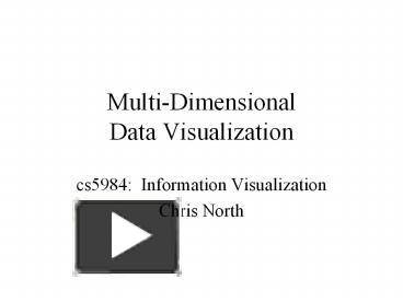 PPT – Multi-Dimensional Data Visualization PowerPoint Presentation ...