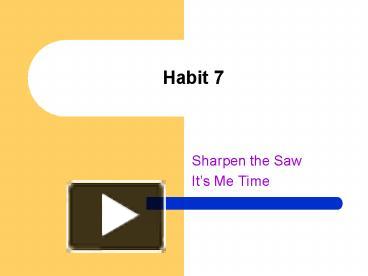 PPT – Habit 7 PowerPoint Presentation | Free To View - Id: 4fe797-M2NhN