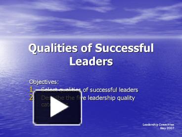 PPT – Qualities Of Successful Leaders PowerPoint Presentation | Free To ...