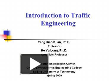 PPT – Introduction To Traffic Engineering PowerPoint Presentation ...