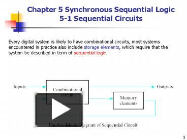 PPT – Chapter 5 Synchronous Sequential Logic 5-1 Sequential Circuits ...