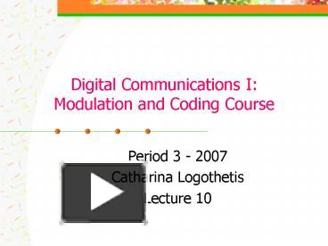 PPT Digital Communications I Modulation And Coding Course PowerPoint