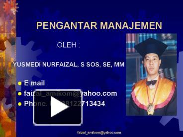 PPT – PENGANTAR MANAJEMEN PowerPoint Presentation | Free To Download ...