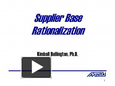 PPT – Supplier Base Rationalization PowerPoint Presentation | Free To ...