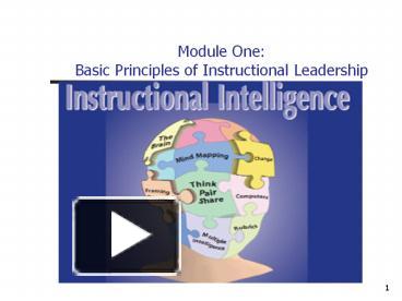 PPT – Module One: Basic Principles Of Instructional Leadership ...