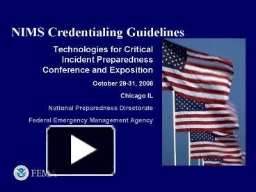 PPT NIMS Credentialing Guidelines PowerPoint presentation free to