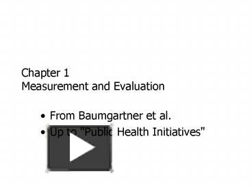 PPT – Chapter 1 Measurement And Evaluation PowerPoint Presentation ...