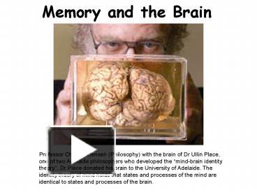 PPT – Memory And The Brain PowerPoint Presentation | Free To Download ...