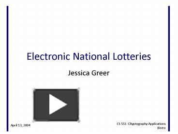 PPT – Electronic National Lotteries PowerPoint Presentation | Free To ...