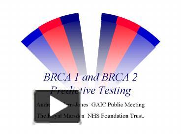 PPT – BRCA 1 And BRCA 2 Predictive Testing PowerPoint Presentation ...