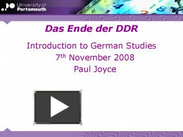 PPT – Das Ende Der DDR PowerPoint Presentation | Free To View - Id ...