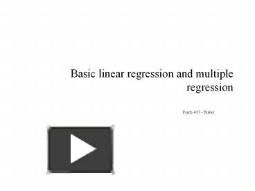 PPT – Basic Linear Regression And Multiple Regression PowerPoint ...