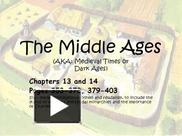 PPT – The Middle Ages (AKA: Medieval Times Or Dark Ages) PowerPoint ...