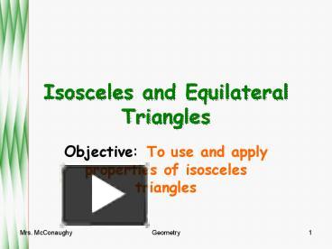 PPT Isosceles And Equilateral Triangles PowerPoint Presentation