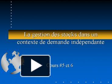 PPT La Gestion Des Stocks Dans Un Contexte De Demande Ind PowerPoint