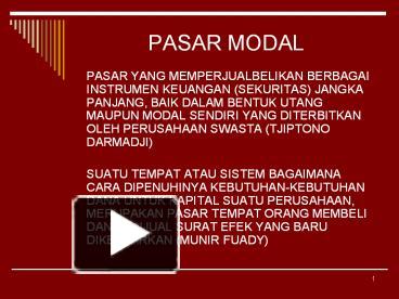 Ppt Pasar Modal Powerpoint Presentation Free To Download Id 58ba43 Ywvmy