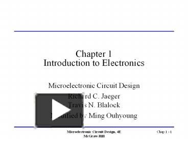 PPT – Chapter 1 Introduction To Electronics PowerPoint Presentation ...