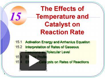 Ppt Effects Of Temperature And Catalyst On Reaction Rate Powerpoint