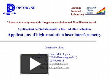 PPT – Advanced Photon Source Nanomotion Diagnostic And Control ...