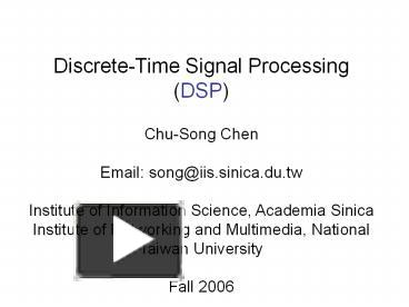 PPT – Discrete-Time Signal Processing PowerPoint Presentation | Free To ...